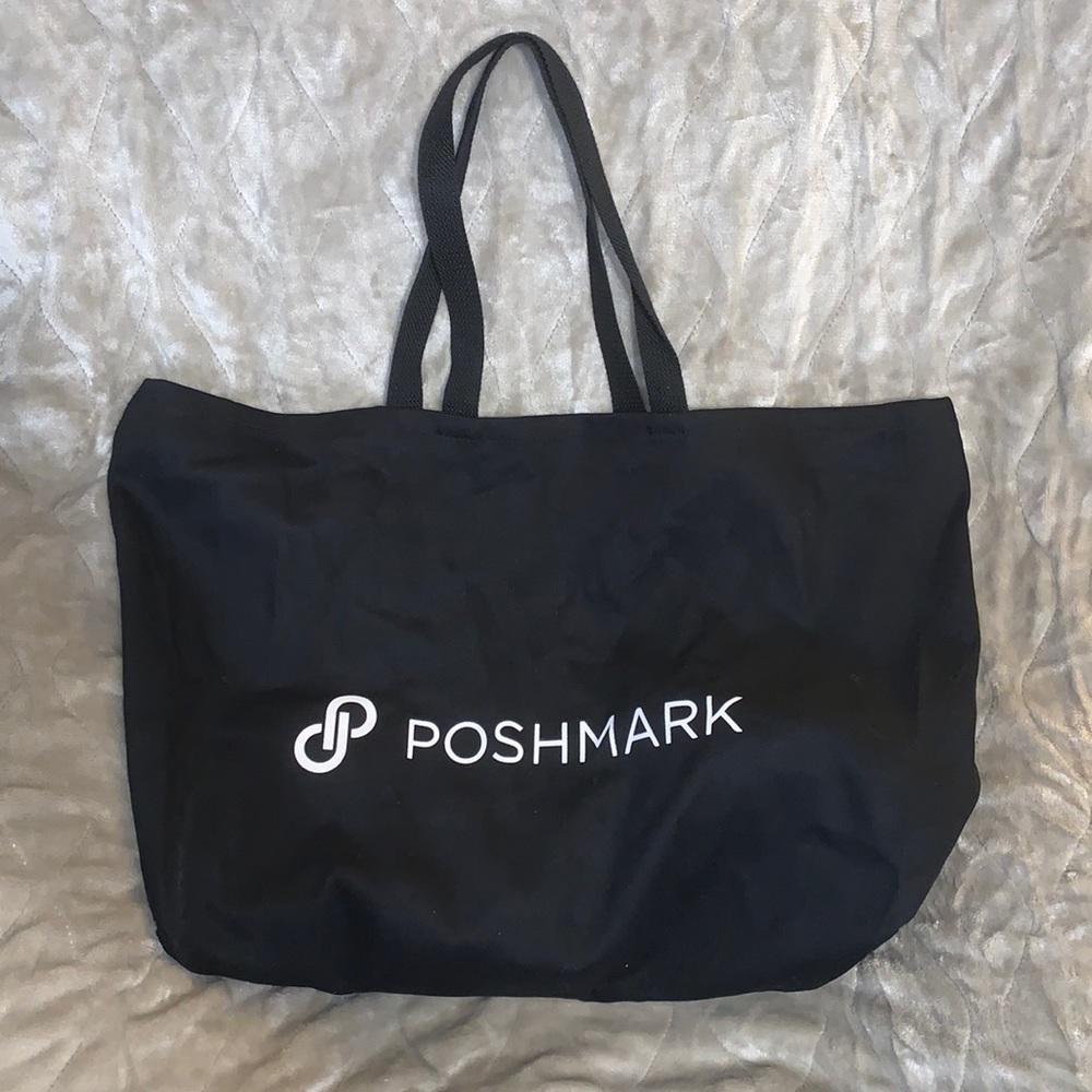 Large Black Poshmark Canvas Tote. NWOT.